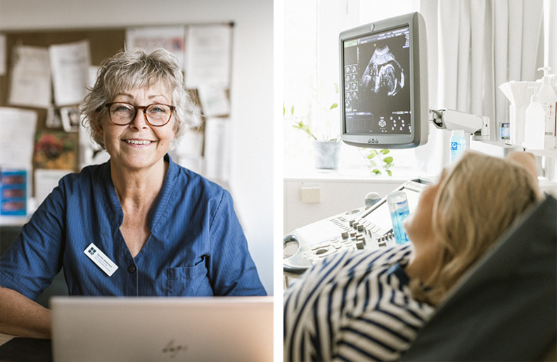 Portr&auml;tt p&aring; Agnetha och ultraljudsunders&ouml;kning